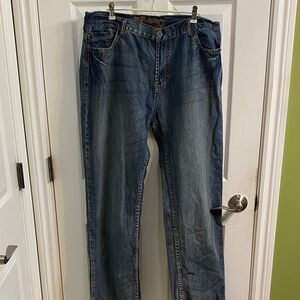 Vintage OXYGEN XGN 93 Denim Jeans Men's Blue 38 X 32 Pocket Detail Y2K Casual